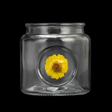 China Creative Design Flower Decor Glass Jar Empty Candle Vessel manufacturer