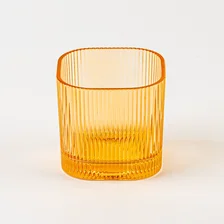 China home decor color small square glass candle holder manufacturer