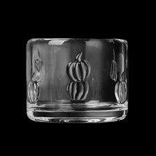 China Home Decor Emboss Pattern Glass Vessel 335ml Empty Candle Jar manufacturer