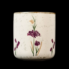China Flower Pattern Glazed Round Bottom 476ml Ceramic Candle Jar for Home Decor manufacturer