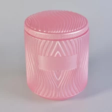 China China  Wholesales custom pink votive glass candle jar with lids manufacturer