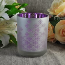 China Handmade decorative matte plating glass candle jars manufacturer