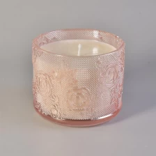 China 10oz Wholesales luxury rose crystal glass candle jar manufacturer