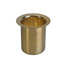 China Vintage decorative golden metal candle jars insert manufacturer
