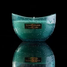 China Home decoration iridescent scented blue glass candle holders manufacturer