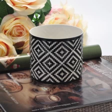 China Luxury soy black ceramic candle jars in bulk manufacturer