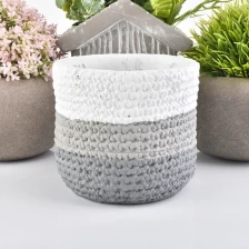 China Custom empty decorative grey concrete candle holder manufacturer