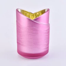 China Sunny design Luxury heart shape pink candle glass jar manufacturer
