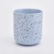 China new blue dots ceramic candle jar manufacturer