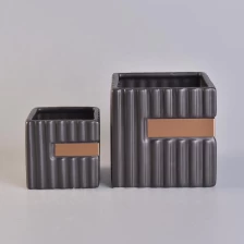 China Sunny design square black luxury ceramic candle holders wholesale manufacturer
