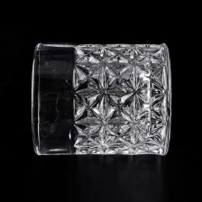 China clear glass candle holders with diamond pattern manufacturer
