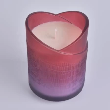 China Wholesales customized heart shape candle glass jar manufacturer