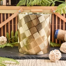 China new glass candle holder with leather cover manufacturer