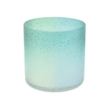 China Sandy gradient color glass candle jars for wholesale manufacturer