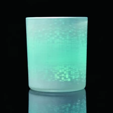 China Custom matte electroplated cylinder glass candle holder 10oz manufacturer