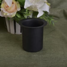China Vintage decorative black matte metal insert candle jars manufacturer