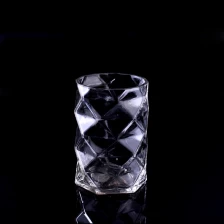 China 6oz 8oz 10oz Wholesales geometric crystal luxury glass candle holder manufacturer