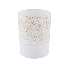 China 10 oz Spray white gold glass candle holders home decor candle containers manufacturer