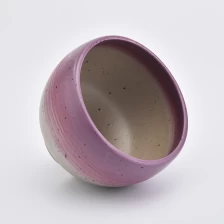 China 12oz round shape rough finish pink ceramic candle holders for home decorations manufacturer