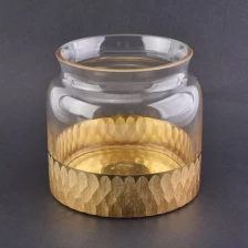 China Wholesales golden printing glass candle jar manufacturer