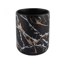 China luxury black ceramic candle jars with artwork printing manufacturer