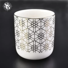 China Sunny 400ml snow appearance pattern electroplating ceramic candle holders manufacturer