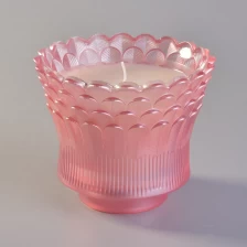 China Sunny Luxury feather design glass candle holder manufacturer