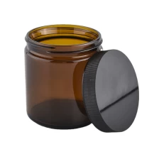China amber candle jar with urea lid fro wholesale manufacturer