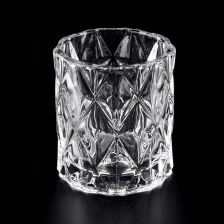 China Diamond glass candle jar for luxury brand manufacturer