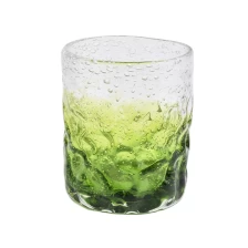 China 250ml bubble pattern green glass candle jar for home decorations manufacturer