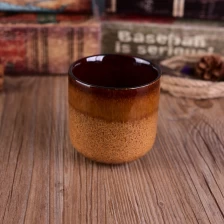 China 300ml Vintage amber ceramic jar candle wholesales manufacturer