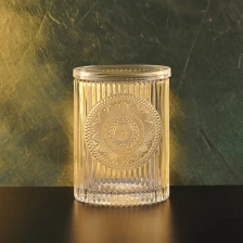 China Luxury custom lotus crystal candle glass vessel with lid supplier manufacturer