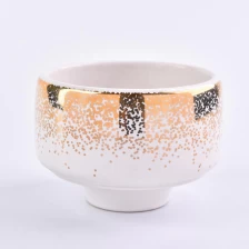 China Hot stamping luxury ceramic bowl candle jars for candle making manufacturer