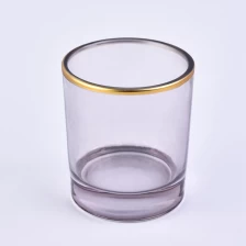 China decorative gold rim glass candle jar manufacturer