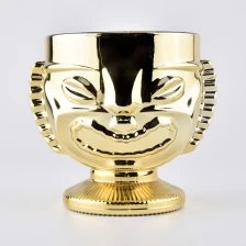 China electroplating glass candlestick wholesale glass holder home decoration candle jars manufacturer