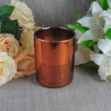 China Wholesales logo printing empty electroplated glass candle jar manufacturer