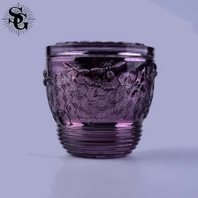 China Sunny purple great desgin bee wax glass candle jars with lids manufacturer