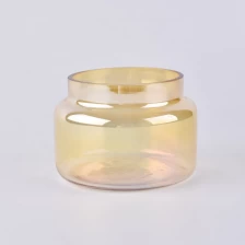 China Golden  glass candle containers for home decoration manufacturer