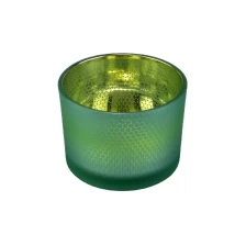 China Wholesales luxury laser electroplated glass candle holders 10oz 20oz manufacturer