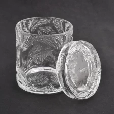 China leaf pattern glass candle holders with lid manufacturer