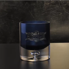 China 10oz Christmas crystal black tealight glass candle holders manufacturer