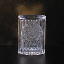 China 10oz 12oz Christmas crystal lotus tealight glass candle jars with lid manufacturer