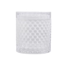 China 6oz logo customized luxury glass candle jars with lid for home decorations manufacturer