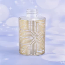 China Cylinder golden decal glass diffuser bottle glass perfume bottle fragrance manufacturer
