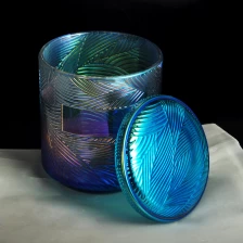 China 8oz 10oz 12oz luxury Christmas crystal iridescent votive glass candle holders with lid manufacturer