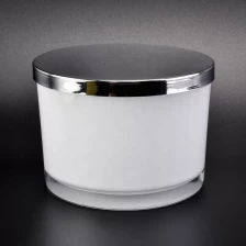 China hot sales glass candle jar with metal lid manufacturer