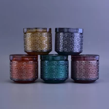 China 10oz 20oz Christmas custom luxurious snow candle glass holder with lid manufacturer