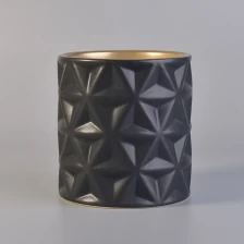 China Unique matte plated ceramic candle holders black home decor manufacturer
