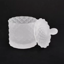 China 110ml matte white cute little glass candle holders with lid  home decorations manufacturer
