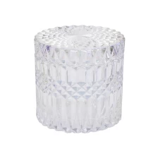 China 6oz logo customized luxury glass candle jars with lid for home decorations manufacturer